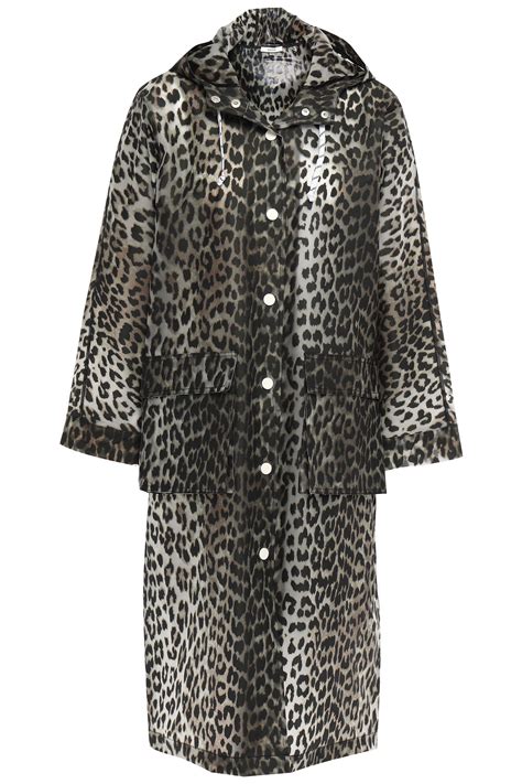 ganni leopard print raincoat.